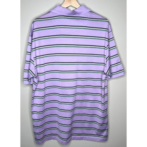 Nike Mens Shirt Tiger Woods Collection Golf Polo Dri-Fit Pink Striped Large - Picture 2 of 7